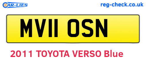 MV11OSN are the vehicle registration plates.