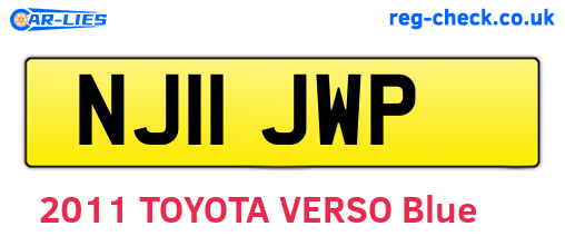 NJ11JWP are the vehicle registration plates.