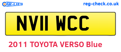 NV11WCC are the vehicle registration plates.