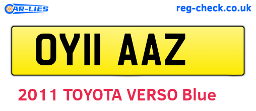 OY11AAZ are the vehicle registration plates.