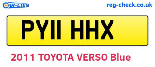PY11HHX are the vehicle registration plates.