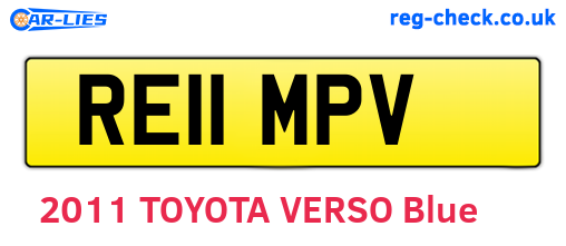 RE11MPV are the vehicle registration plates.