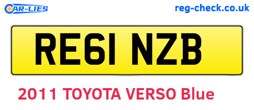 RE61NZB are the vehicle registration plates.