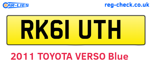 RK61UTH are the vehicle registration plates.