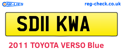 SD11KWA are the vehicle registration plates.