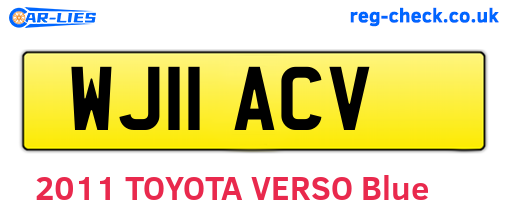 WJ11ACV are the vehicle registration plates.