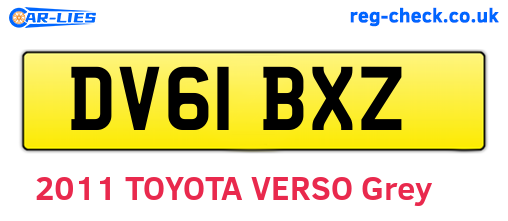 DV61BXZ are the vehicle registration plates.