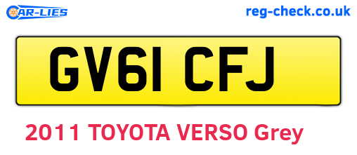 GV61CFJ are the vehicle registration plates.