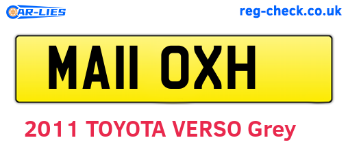 MA11OXH are the vehicle registration plates.