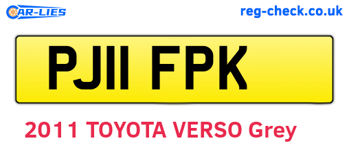 PJ11FPK are the vehicle registration plates.