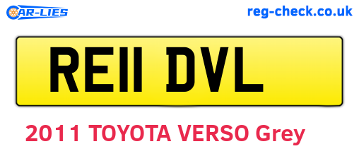 RE11DVL are the vehicle registration plates.