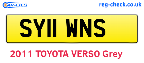 SY11WNS are the vehicle registration plates.