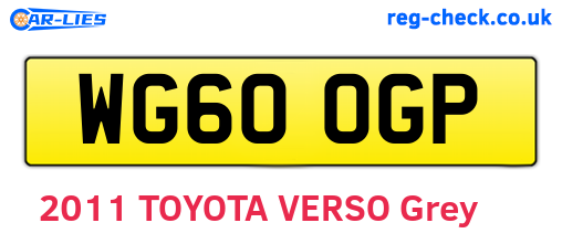 WG60OGP are the vehicle registration plates.