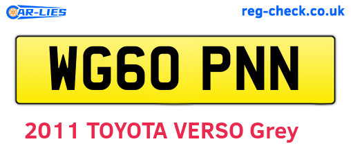 WG60PNN are the vehicle registration plates.