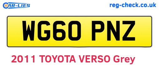 WG60PNZ are the vehicle registration plates.