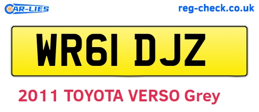 WR61DJZ are the vehicle registration plates.