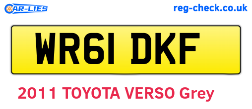 WR61DKF are the vehicle registration plates.