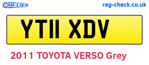 YT11XDV are the vehicle registration plates.