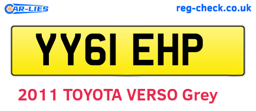YY61EHP are the vehicle registration plates.