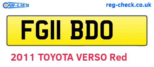 FG11BDO are the vehicle registration plates.