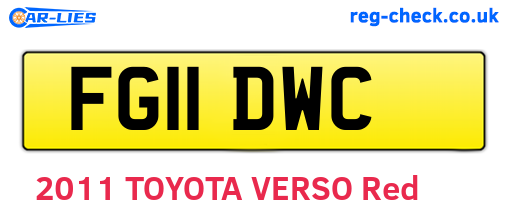 FG11DWC are the vehicle registration plates.