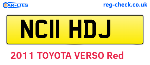 NC11HDJ are the vehicle registration plates.