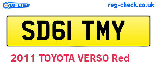 SD61TMY are the vehicle registration plates.