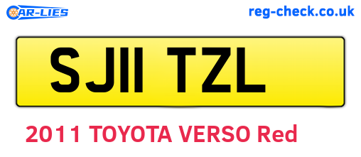 SJ11TZL are the vehicle registration plates.