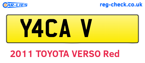 Y4CAV are the vehicle registration plates.