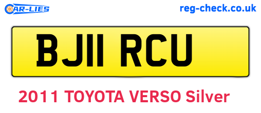 BJ11RCU are the vehicle registration plates.