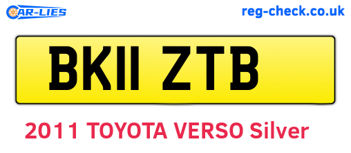 BK11ZTB are the vehicle registration plates.