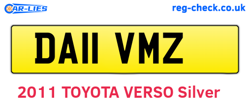 DA11VMZ are the vehicle registration plates.