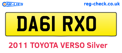 DA61RXO are the vehicle registration plates.