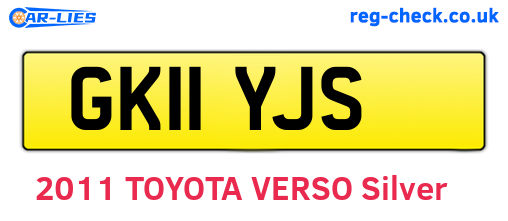 GK11YJS are the vehicle registration plates.