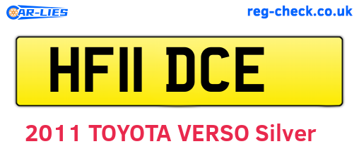 HF11DCE are the vehicle registration plates.