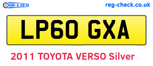 LP60GXA are the vehicle registration plates.