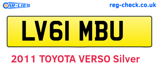 LV61MBU are the vehicle registration plates.