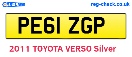 PE61ZGP are the vehicle registration plates.