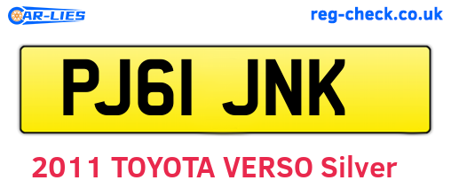 PJ61JNK are the vehicle registration plates.