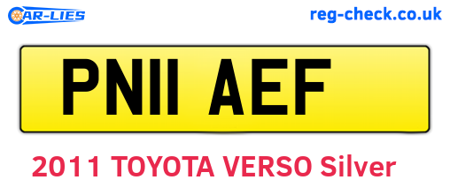 PN11AEF are the vehicle registration plates.