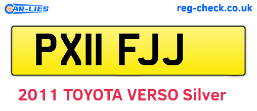 PX11FJJ are the vehicle registration plates.