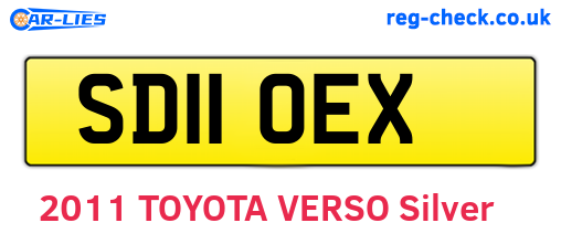 SD11OEX are the vehicle registration plates.