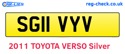 SG11VYV are the vehicle registration plates.