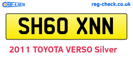 SH60XNN are the vehicle registration plates.