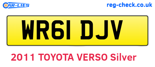 WR61DJV are the vehicle registration plates.