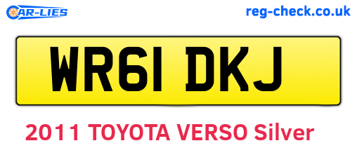 WR61DKJ are the vehicle registration plates.