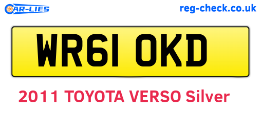 WR61OKD are the vehicle registration plates.