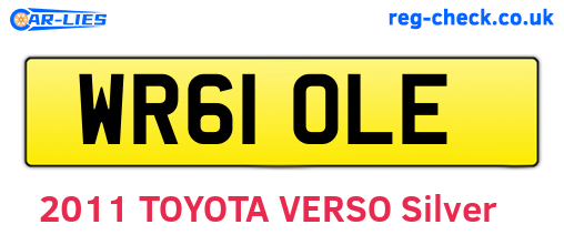 WR61OLE are the vehicle registration plates.