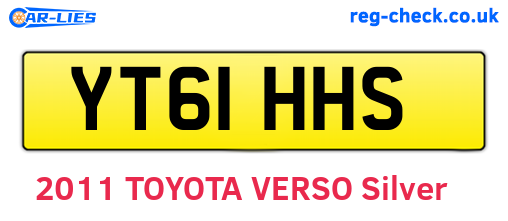YT61HHS are the vehicle registration plates.