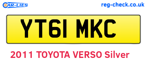 YT61MKC are the vehicle registration plates.